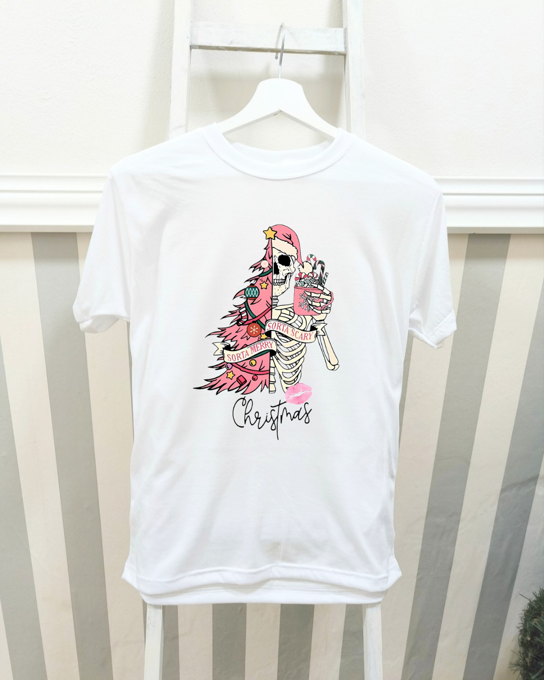 T-shirt tête de mort de Noël